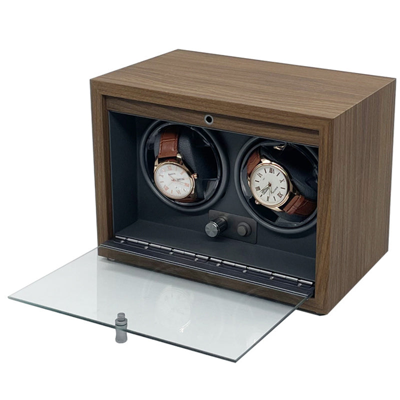 Two Watch Winder For Automatic Watches Case Mute Carbon Fibre Antimagnetic Mechanical Storage Watchs Box