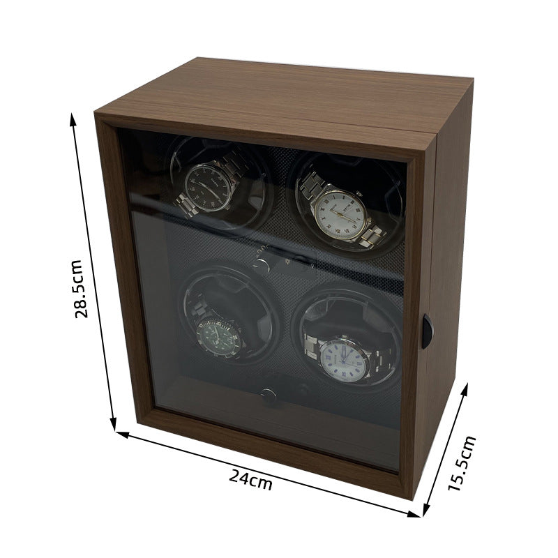 Four Watch Winder For Automatic Watches Case Mute Carbon Fibre Antimagnetic Mechanical Storage Watchs Box