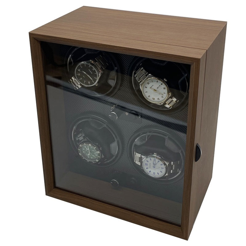 Four Watch Winder For Automatic Watches Case Mute Carbon Fibre Antimagnetic Mechanical Storage Watchs Box