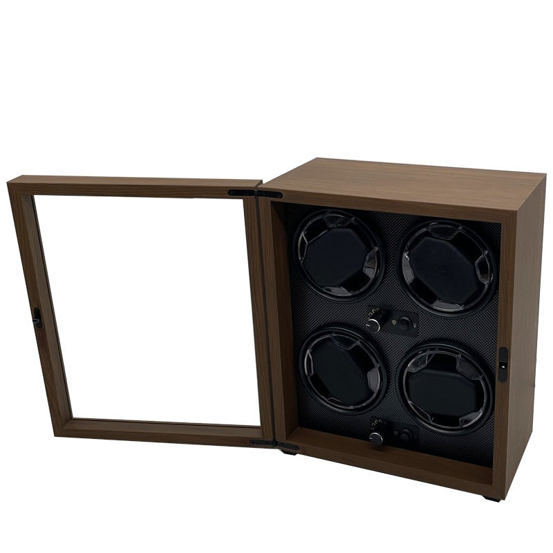 Four Watch Winder For Automatic Watches Case Mute Carbon Fibre Antimagnetic Mechanical Storage Watchs Box