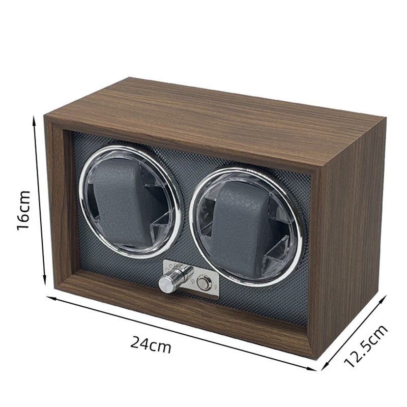 2 Watch Winder For Automatic Watches Case Mute Carbon Fibre Antimagnetic Mechanical Storage Watchs Box