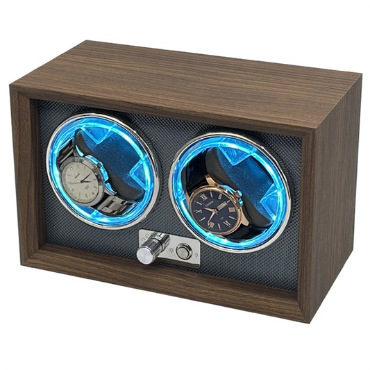 2 Watch Winder For Automatic Watches Case Mute Carbon Fibre Antimagnetic Mechanical Storage Watchs Box