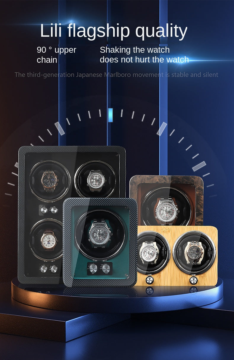 Single Watch Winder For Automatic Watches Case Mute Carbon Fibre Antimagnetic Mechanical Storage Watchs Box