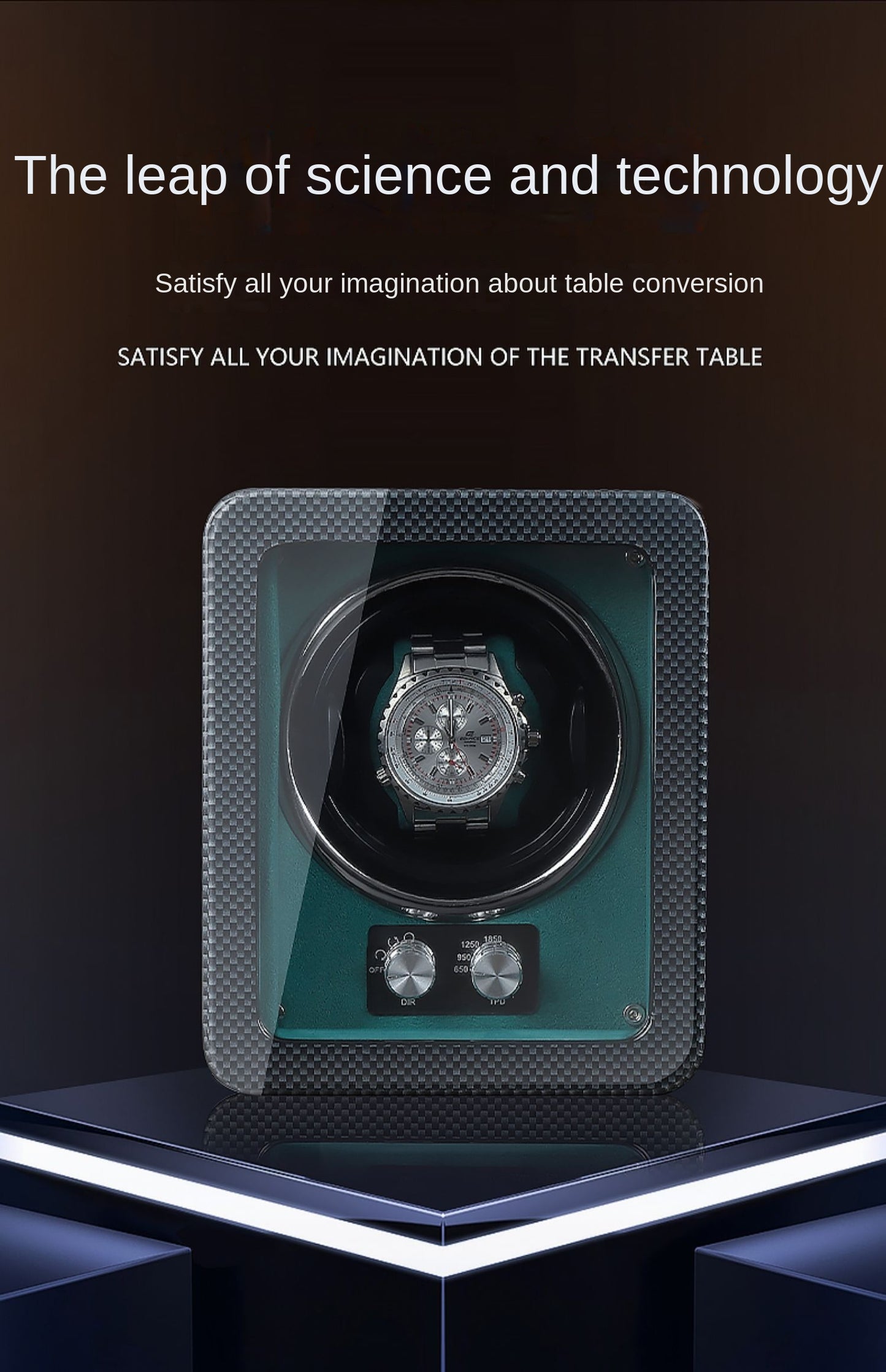 Single Watch Winder For Automatic Watches Case Mute Carbon Fibre Antimagnetic Mechanical Storage Watchs Box