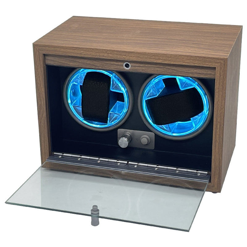 Two Watch Winder For Automatic Watches Case Mute Carbon Fibre Antimagnetic Mechanical Storage Watchs Box