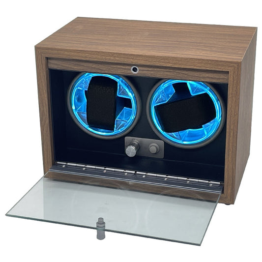 Two Watch Winder For Automatic Watches Case Mute Carbon Fibre Antimagnetic Mechanical Storage Watchs Box