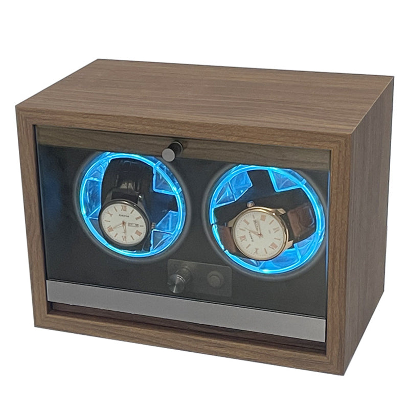 Two Watch Winder For Automatic Watches Case Mute Carbon Fibre Antimagnetic Mechanical Storage Watchs Box