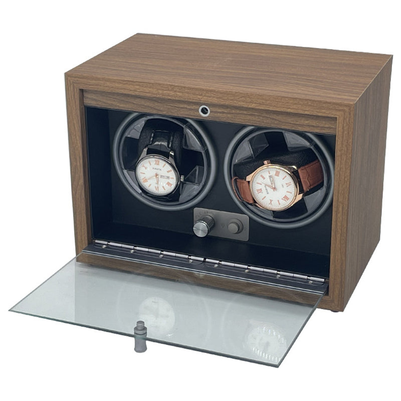 Two Watch Winder For Automatic Watches Case Mute Carbon Fibre Antimagnetic Mechanical Storage Watchs Box