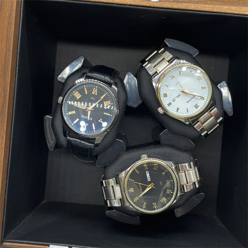 3 Watch Winder For Automatic Watches Case Mute Carbon Fibre Antimagnetic Mechanical Storage Watchs Box