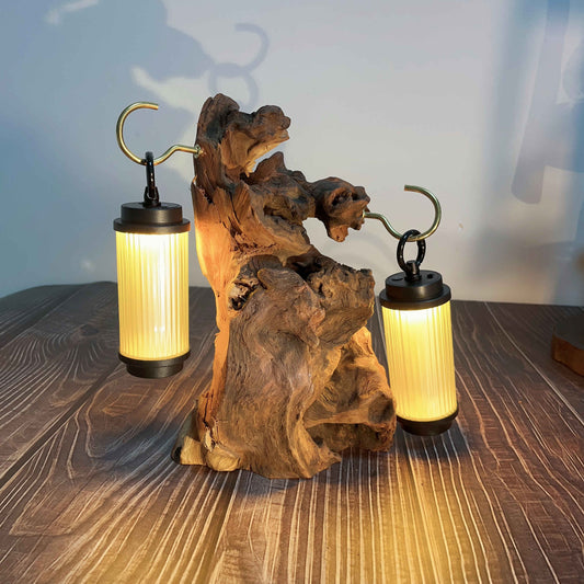 Driftwood Table Lamp,Wooden Night Lamp,Handcrafted Root Lamp