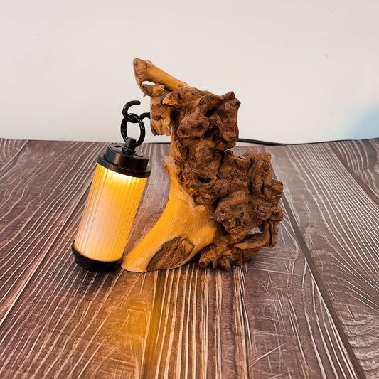 Driftwood Table Lamp,Wooden Night Lamp,Handcrafted Root Lamp