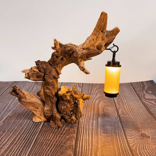 Driftwood Table Lamp,Wooden Night Lamp,Handcrafted Root Lamp