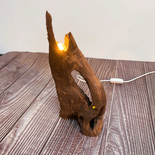 Driftwood Table Lamp,Wooden Night Lamp,Handcrafted Root Lamp
