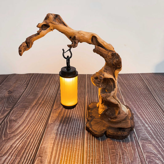 Driftwood Table Lamp,Wooden Night Lamp,Handcrafted Root Lamp