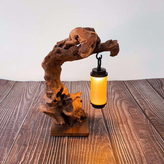 Driftwood Table Lamp,Wooden Night Lamp,Handcrafted Root Lamp – Sculptural Rustic Lighting, Natural Wood Decor