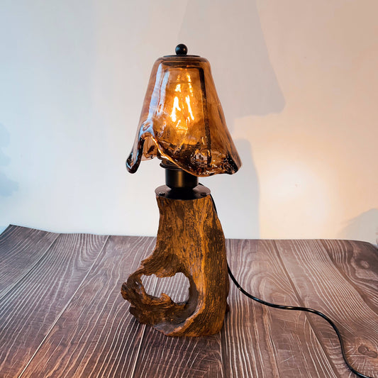Driftwood Table Lamp,Wooden Night Lamp,Handcrafted Root Lamp