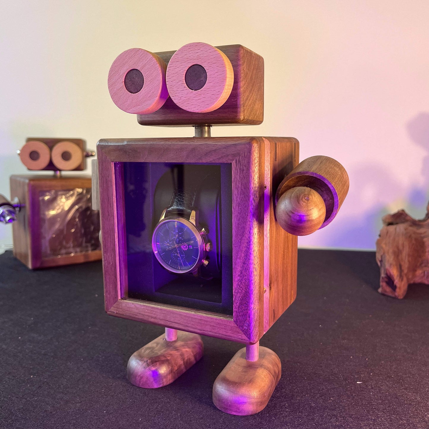 Robot Wooden Watch Case,Watch Box,Watch display case,Watch box for men,Watch box organizer, Watch display
