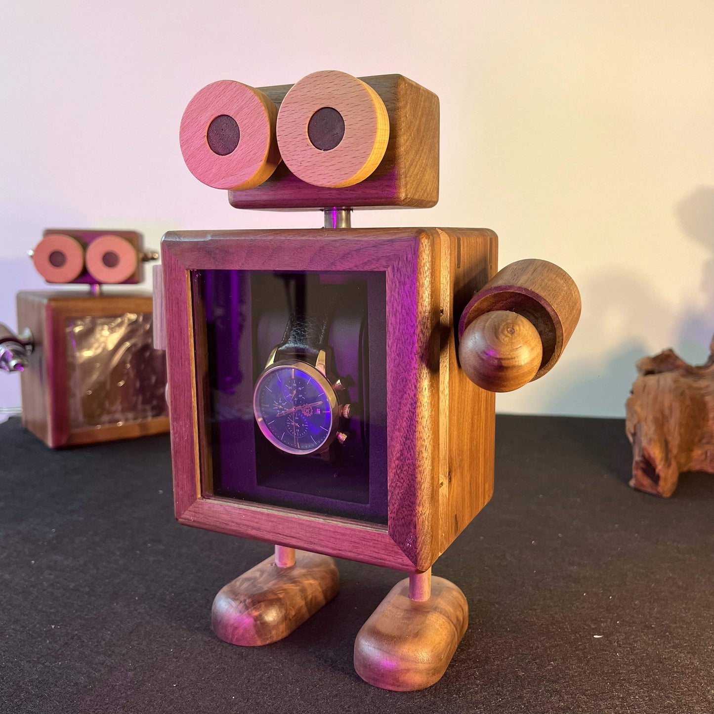 Robot Wooden Watch Case,Watch Box,Watch display case,Watch box for men,Watch box organizer, Watch display