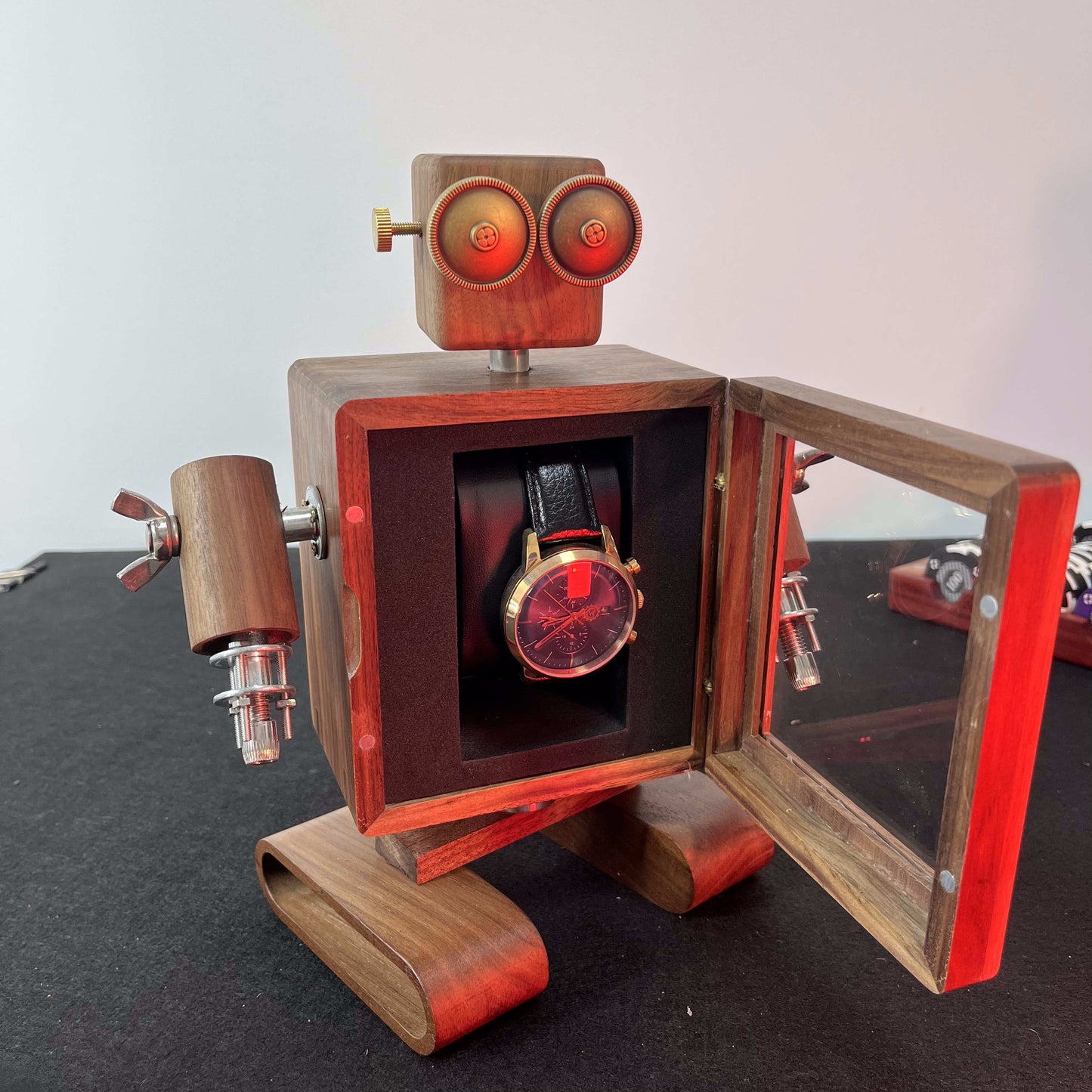 Robot Wooden Watch Case,Watch Box,Watch display case,Watch box for men,Watch box organizer, Watch display