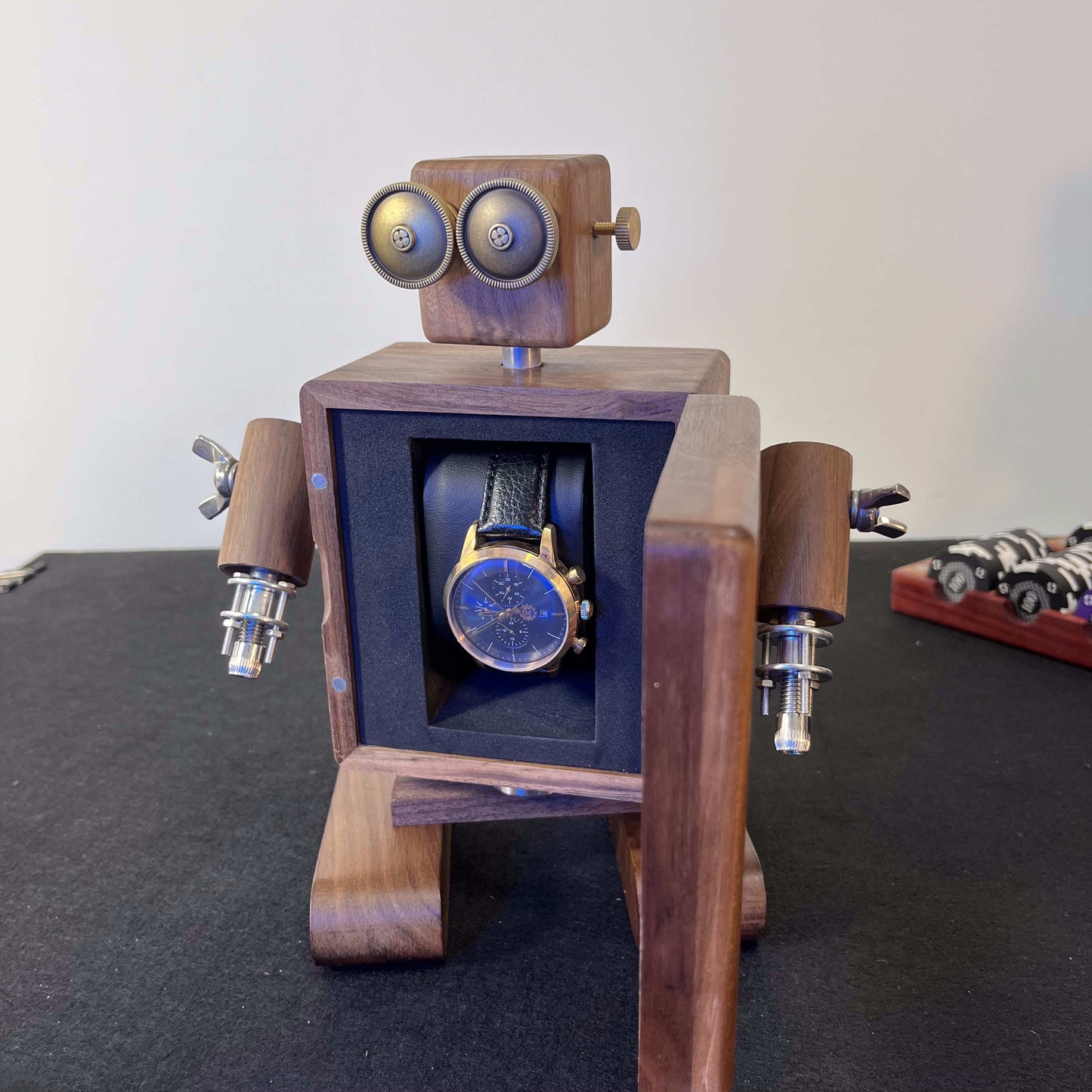 Robot Wooden Watch Case,Watch Box,Watch display case,Watch box for men,Watch box organizer, Watch display