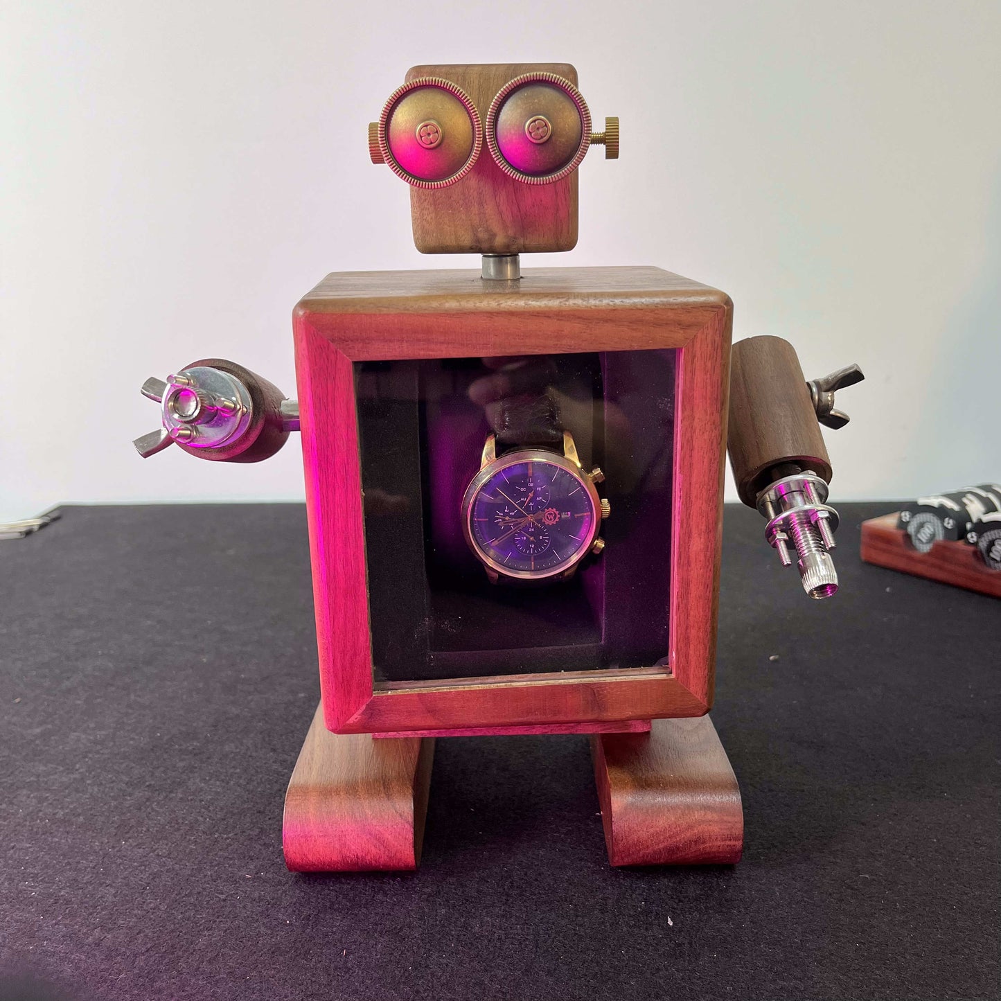 Robot Wooden Watch Case,Watch Box,Watch display case,Watch box for men,Watch box organizer, Watch display