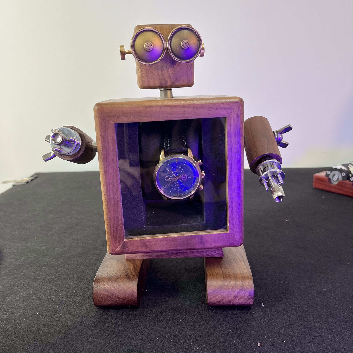 Robot Wooden Watch Case,Watch Box,Watch display case,Watch box for men,Watch box organizer, Watch display