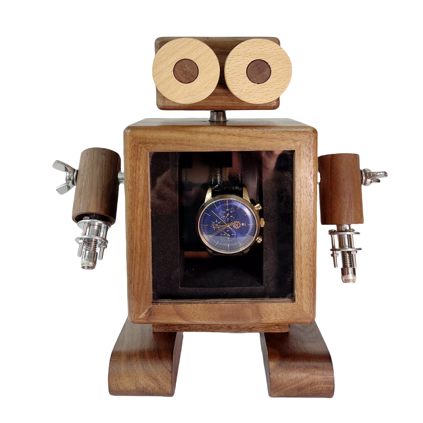 Robot Wooden Watch Case,Watch Box,Watch display case,Watch box for men,Watch box organizer, Watch display