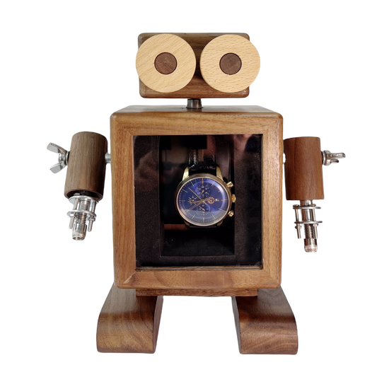 Robot Wooden Watch Case,Watch Box,Watch display case,Watch box for men,Watch box organizer, Watch display