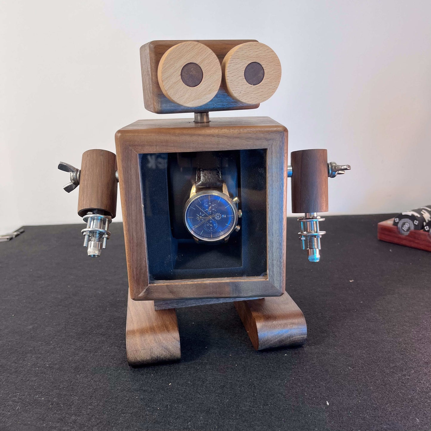 Robot Wooden Watch Case,Watch Box,Watch display case,Watch box for men,Watch box organizer, Watch display