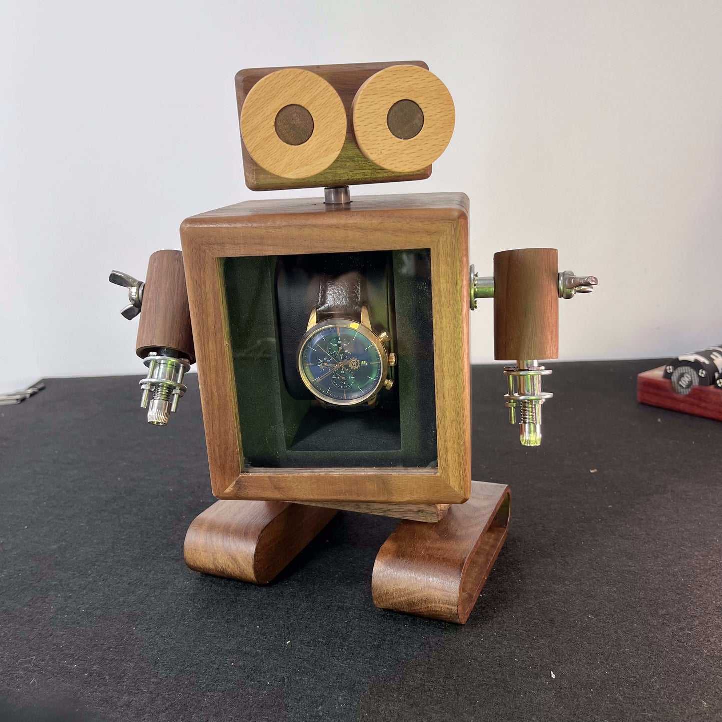 Robot Wooden Watch Case,Watch Box,Watch display case,Watch box for men,Watch box organizer, Watch display