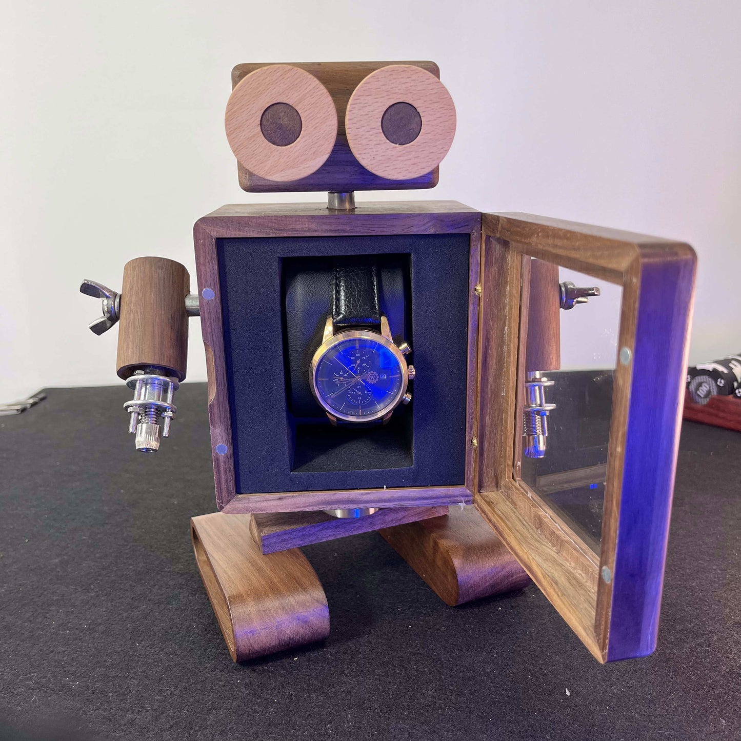 Robot Wooden Watch Case,Watch Box,Watch display case,Watch box for men,Watch box organizer, Watch display